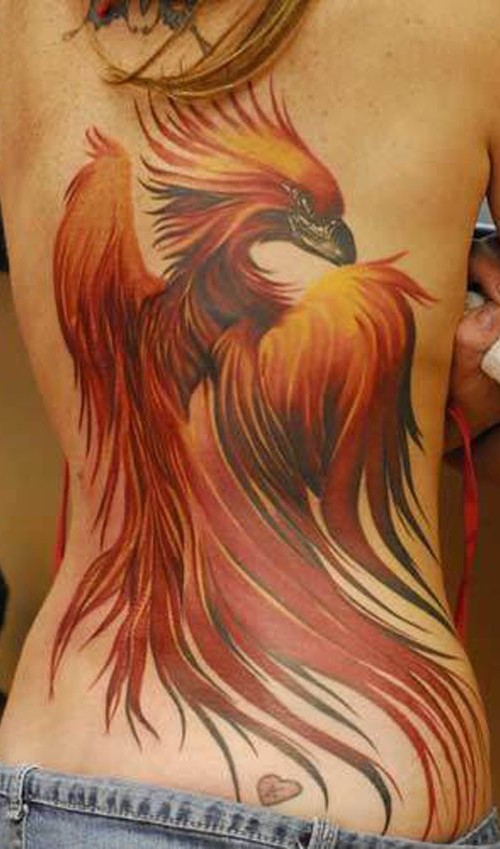 Phoenix Tattoo large - tatuajes de animales