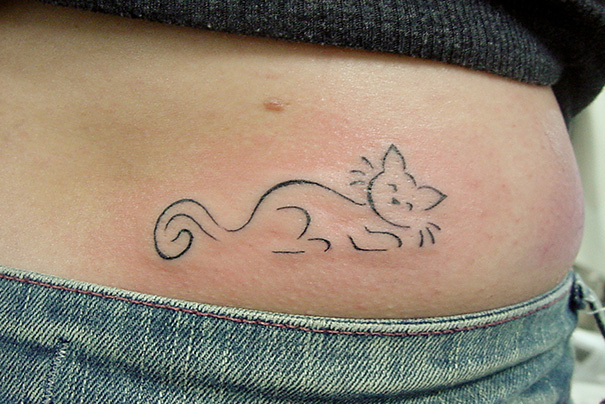 tatuaje de silueta gato felinos mascotas 14 - tatuajes de gatos