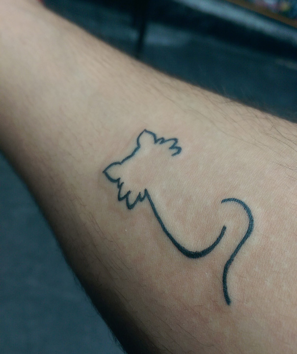 tatuaje de silueta gato felinos mascotas 17 - tatuajes de gatos