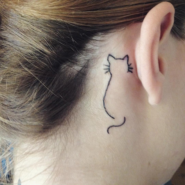 tatuaje de silueta gato felinos mascotas 2 - tatuajes de gatos