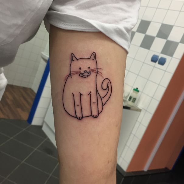 tatuaje de silueta gato felinos mascotas 23 - tatuajes de gatos