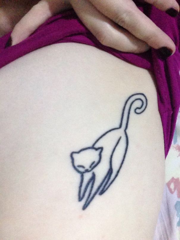 tatuaje de silueta gato felinos mascotas 28 - tatuajes de gatos