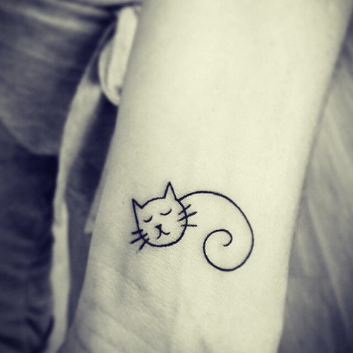 tatuaje de silueta gato felinos mascotas 30 - tatuajes de gatos