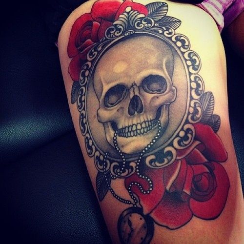 tatuajes calaveras con rosas 3 - calaveras mexicanas