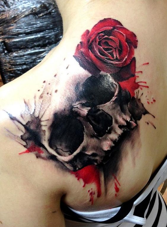 tatuajes calaveras con rosas 4 - tatuajes de calaveras