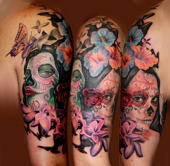 tatuajes catrinas brazo tattoo 1 - tatuajes de catrinas