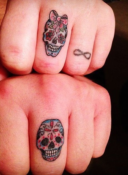 tatuajes catrinas pareja tattoo 2 - calaveras mexicanas