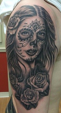 tatuajes catrinas rosas tattoo 1 - Catrinas en Tatuajes