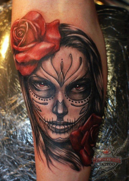 tatuajes catrinas rosas tattoo 4 - Catrinas en Tatuajes