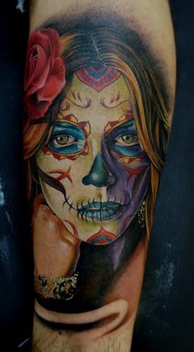 tatuajes catrinas rosas tattoo 7 - Catrinas en Tatuajes