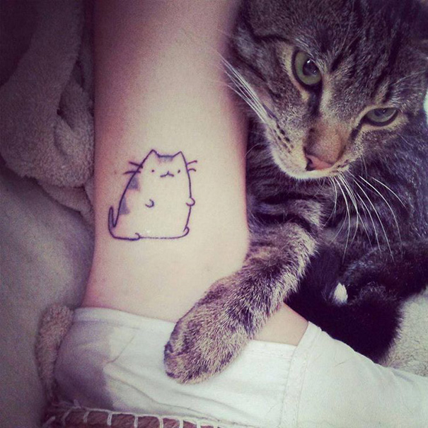 150 Tatuajes de Gatos y 30 Diseños OK - Tatuajes Geniales tatuajes de gatos pequeños mascotas felinos 15 - tatuajes de gatos
