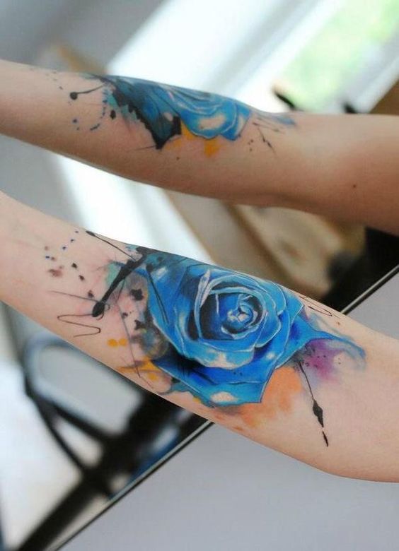 tatuajes de rosas azules 2 - tatuajes de rosas