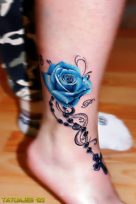 tatuajes de rosas azules 6 - tatuajes de rosas