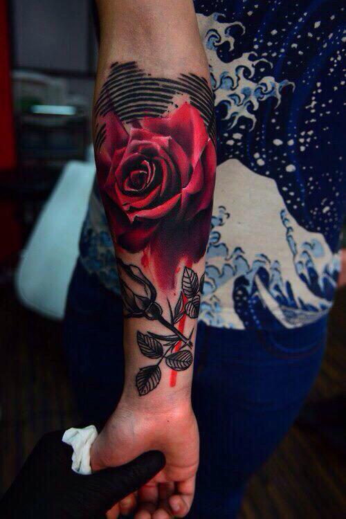 tatuajes de rosas rojas 4 - tatuajes de rosas
