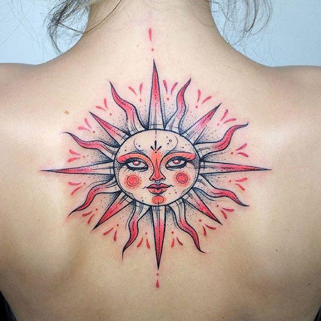 tatuajes sol color 2 - tatuajes del sol