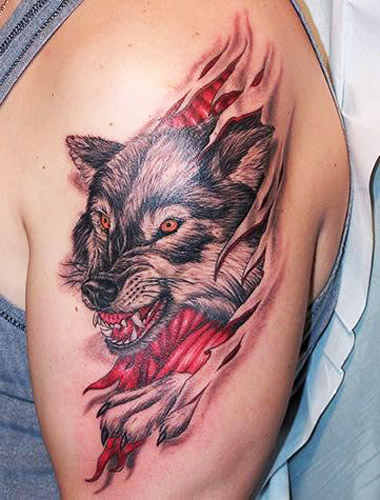 tatuajes lobos 3D 1 - tatuajes de lobos