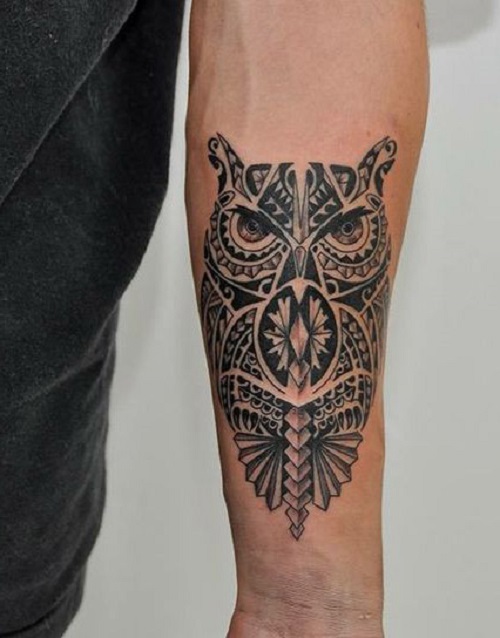 tatuaje buho tribal - tatuajes de búhos