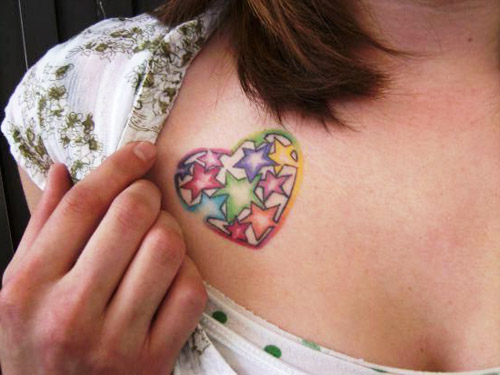 tatuajes corazones estrellas 2 - tatuajes de corazones