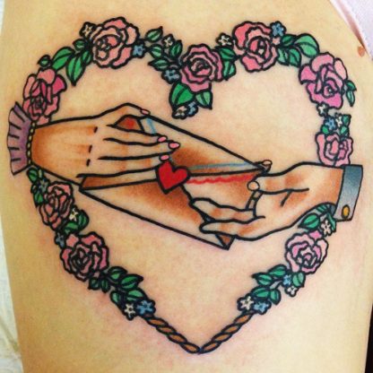 corazones con rosas