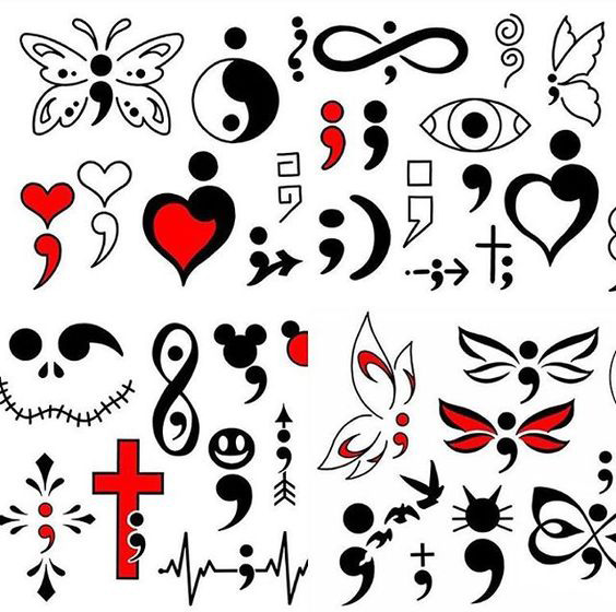 plantillas bocetos diseños semicolon punto y coma 2 - Tatuaje de Punto y Coma
