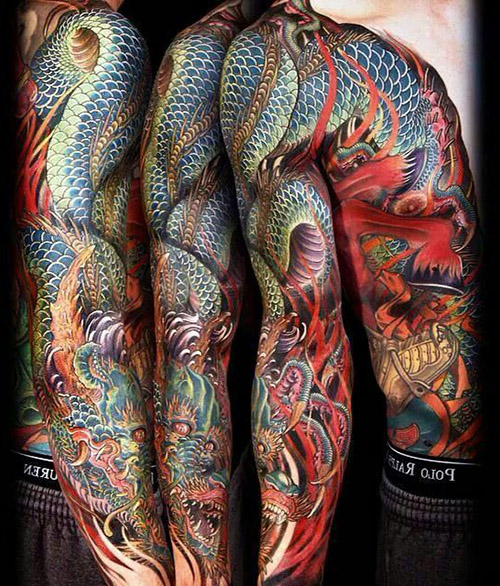 tattoo dragon brazo hombre 2 - tatuajes de dragones