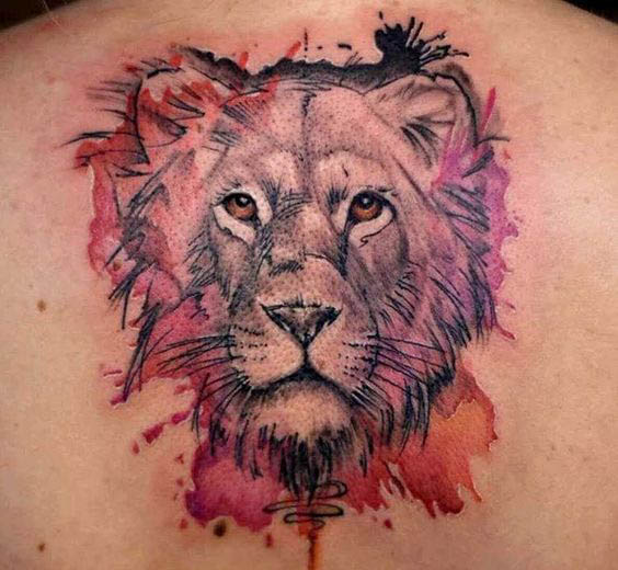 tattoo leones espalda 2 - leones