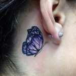 tattoo mariposa cuello flores 3 - tatuajes de mariposas