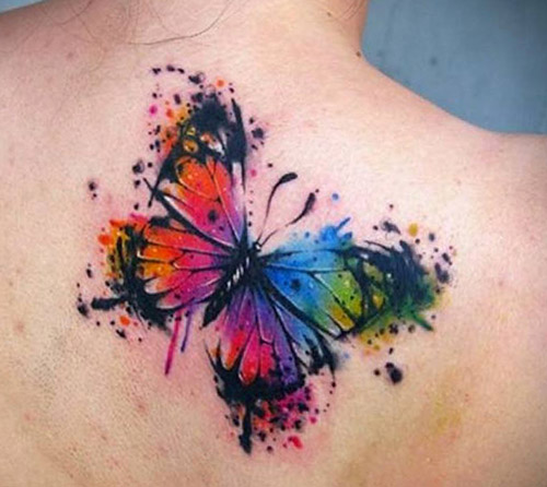 tatuajes a color de mariposas acuarela 2 - Tatuajes de duendes