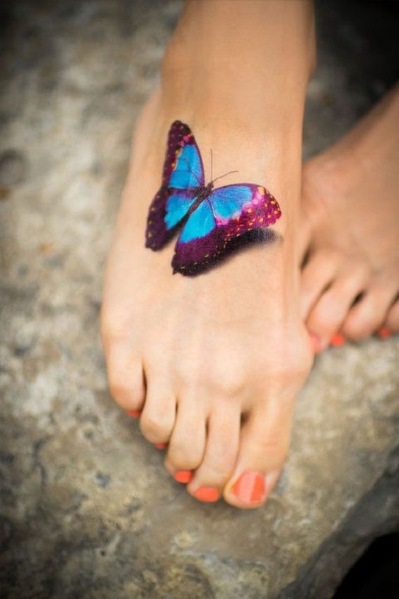 tatuajes de mariposas pie pequeños 1 - tatuajes de mariposas