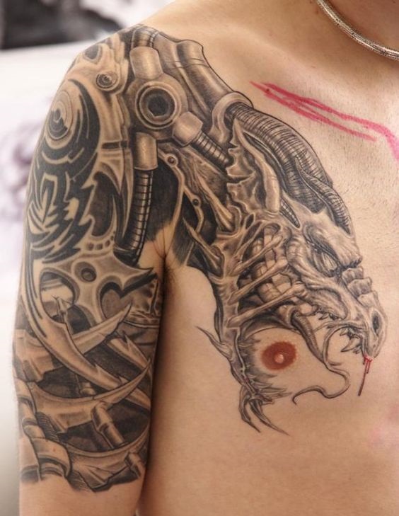 tatuajes dragon 3D realista 5 - tatuajes de dragones