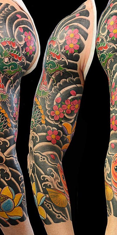 tatuajes dragones brazo mangas 1 - tatuajes para hombres