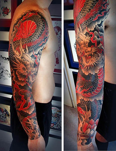 tatuajes dragones brazo mangas 3 - tatuajes de dragones