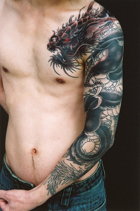 tatuajes dragones brazo mangas 5 - tatuajes de dragones