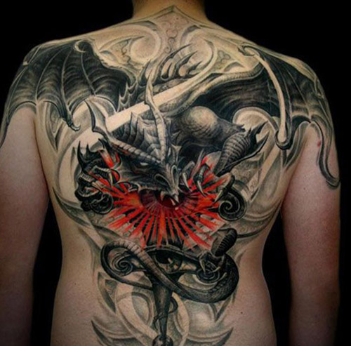 tatuajes dragones espalda tattoo 4 - tatuajes de dragones