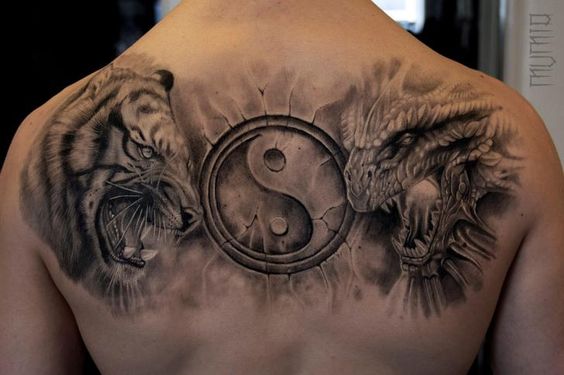 tatuajes dragones tigres yin yang 2 - tatuajes de dragones