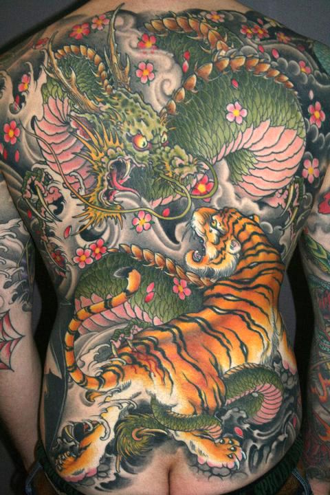 tatuajes dragones tigres yin yang 3 - tatuajes de dragones