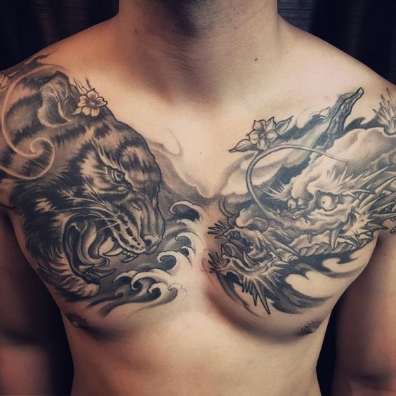 tatuajes dragones tigres yin yang 4 - tatuajes de dragones