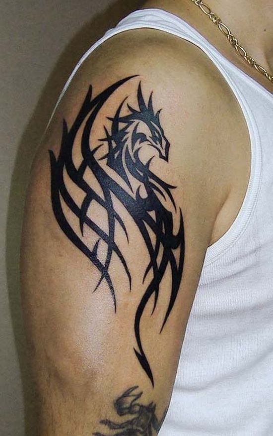 tatuajes dragones tribales hombres 1 - tatuajes de dragones