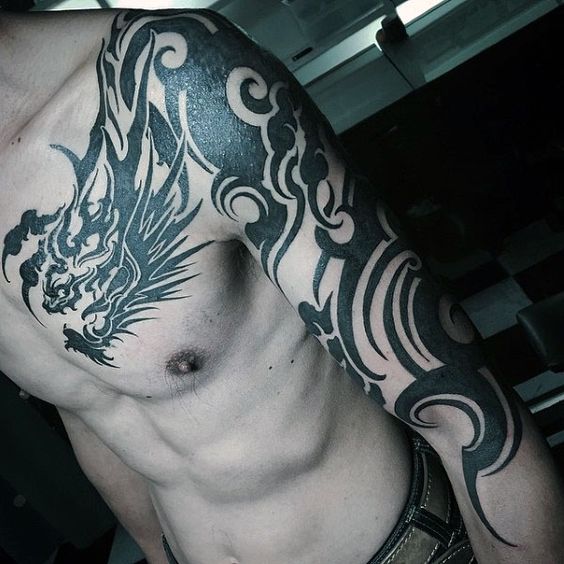 tatuajes dragones tribales hombres 5 - tatuajes de dragones