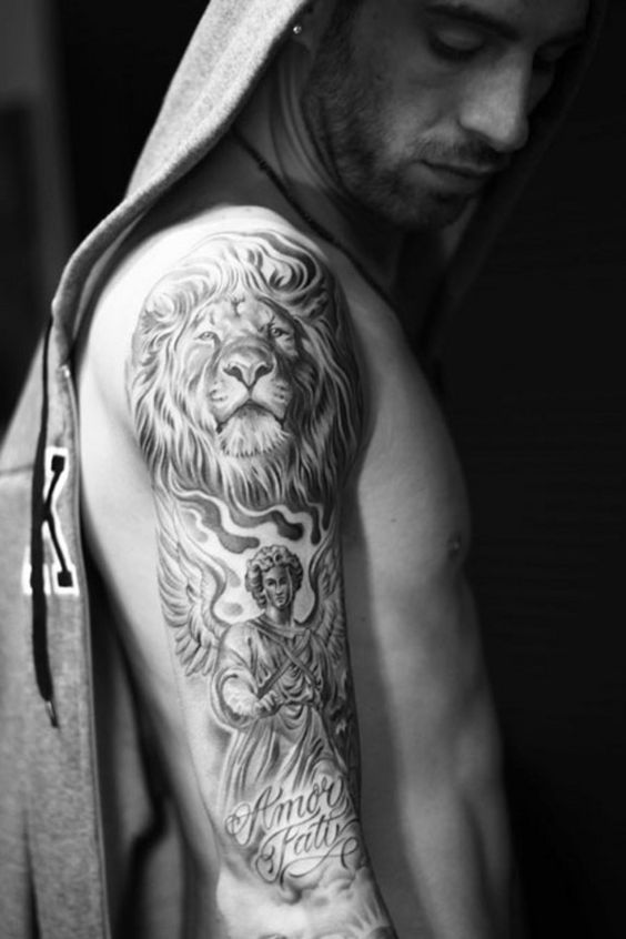 tatuajes leones en el brazo mangas tattoo 6 - leones