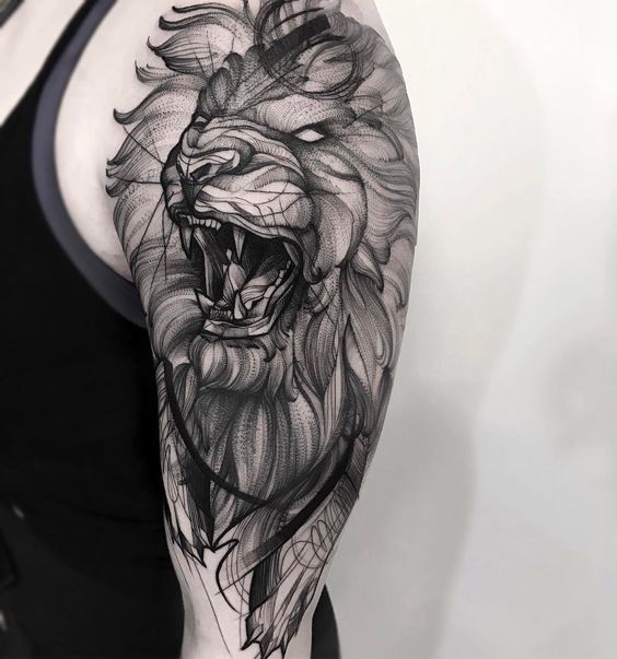 tatuajes leones hombres leon 4 - leones