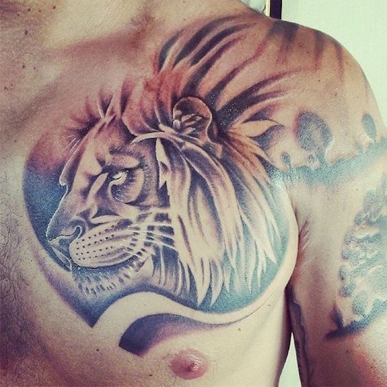 tatuajes leones pecho 4 - leones