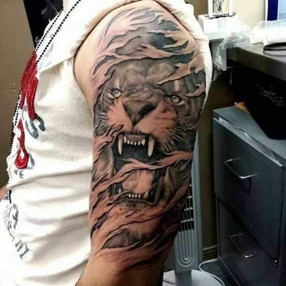 tatuajes leones realistas 3D 3 - leones