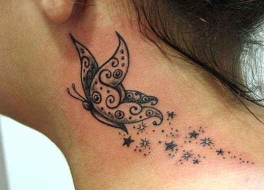 tatuajes mariposas con estrellas 1 - tatuajes de mariposas