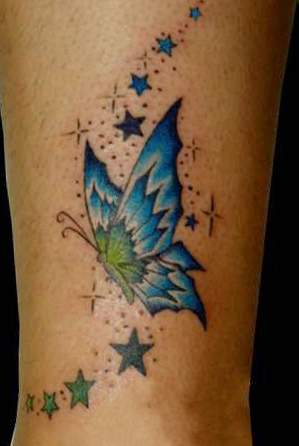 tatuajes mariposas con estrellas 2 - tatuajes de mariposas