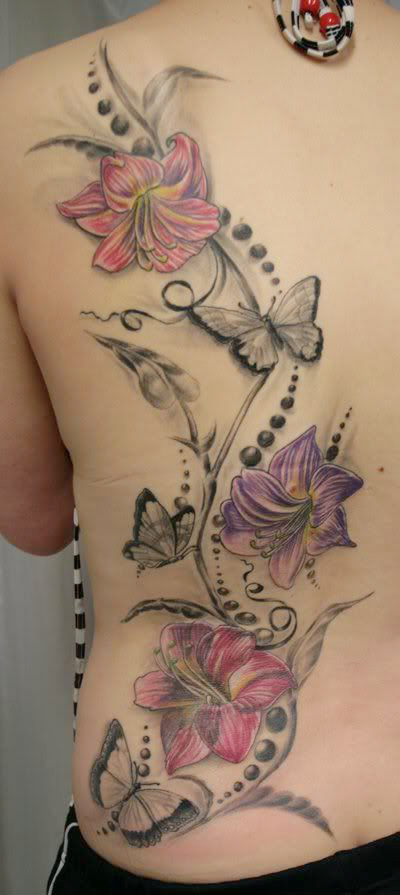 tatuajes mariposas con flores 2 - tatuajes de mariposas