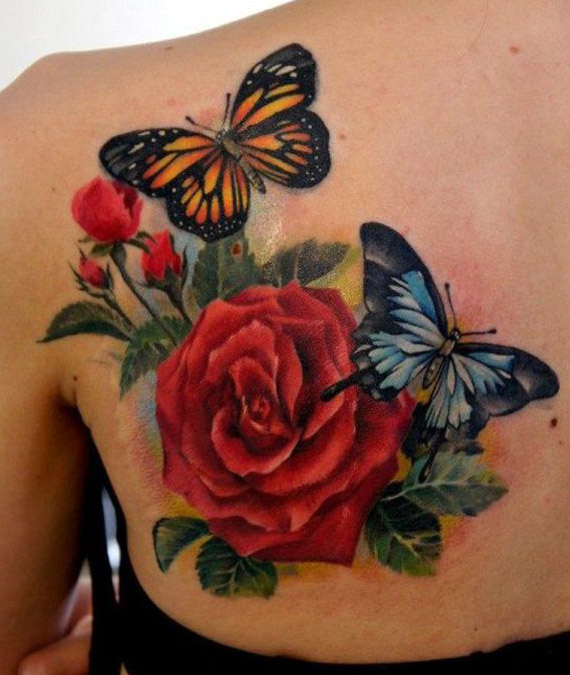 tatuajes mariposas con flores 4 - tatuajes de mariposas