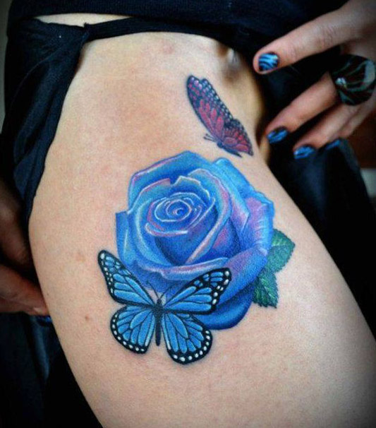 tatuajes mariposas con flores 6 - tatuajes de mariposas