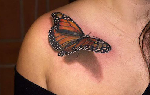 tatuajes mariposas realistas 3D 1 - tatuajes de mariposas