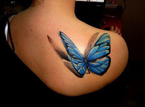 tatuajes mariposas realistas 3D 2 - tatuajes de mariposas